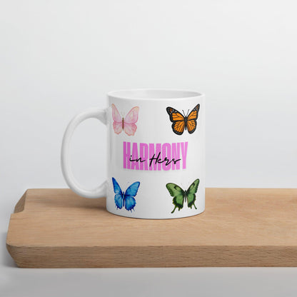 Elegant butterfly print coffee mug – dishwasher safe