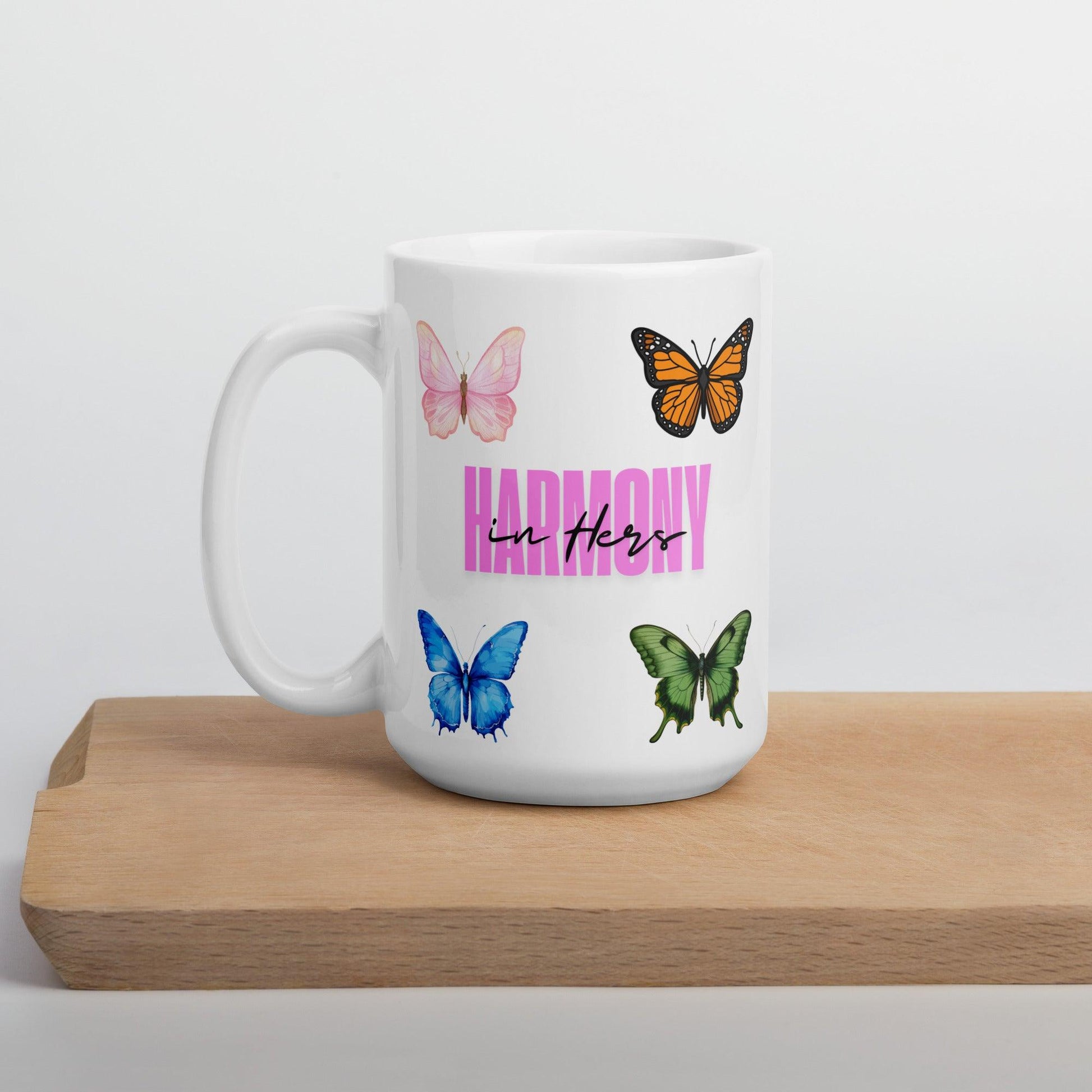 Elegant butterfly print coffee mug – dishwasher safe