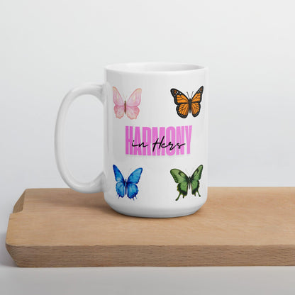 Elegant butterfly print coffee mug – dishwasher safe